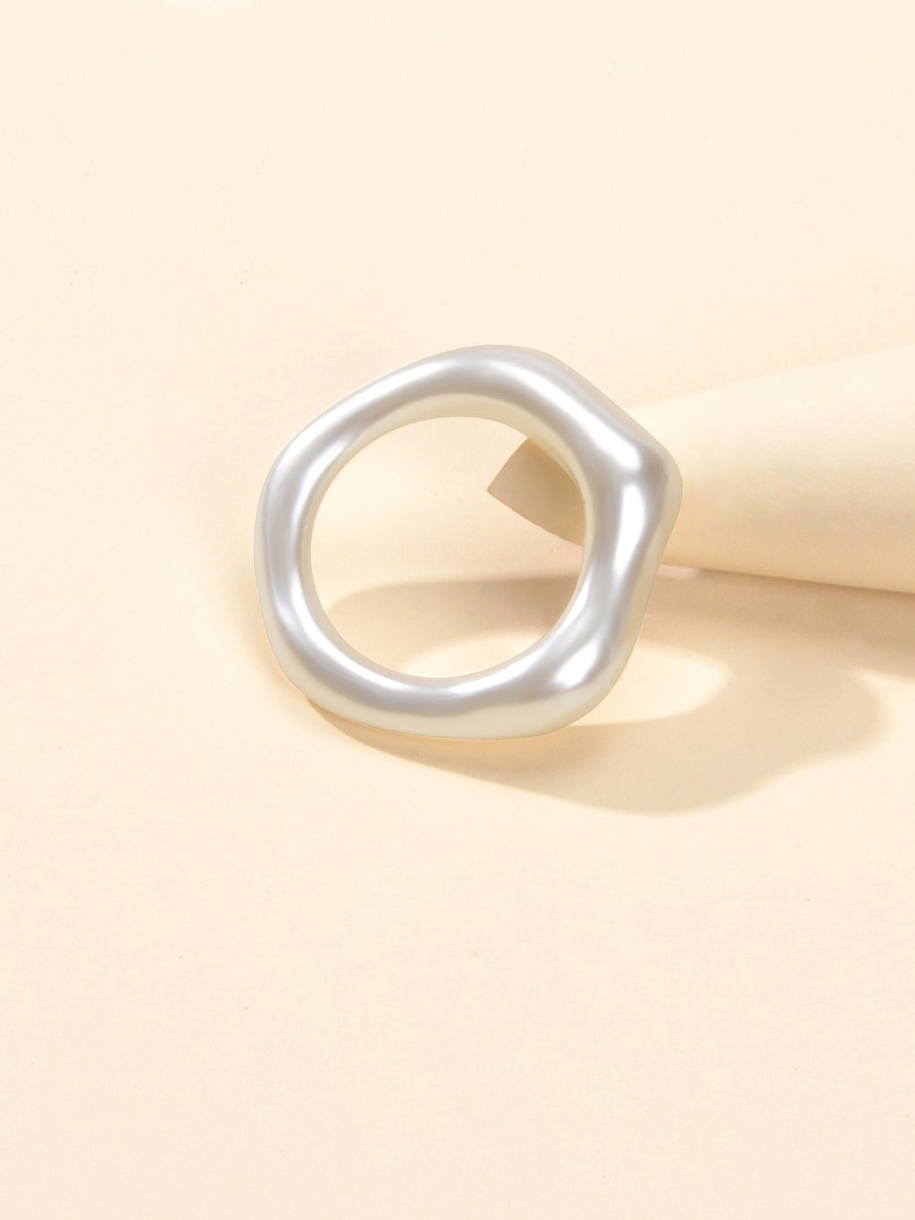 Retro Faux Pearl Square Geometric Engagement Finger Ring Wedding Party Wear Gift-0