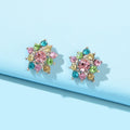 Sparkly Colourful Rhinestone Lightweight Star Ear Studs Bridal Wedding Earrings-0
