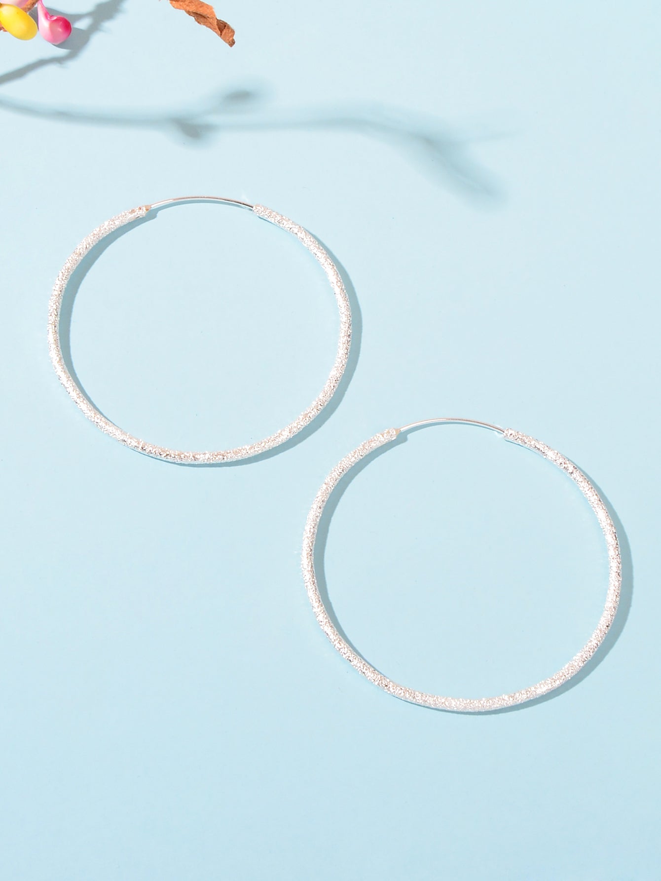 Silver Big Large Circle Huggie Hoop Earrings Women Bff Birthday Minimalist Gifts-1