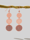 Chic Triple Round Disc Pendants Earrings Stylish Dangling Ear Jewelry Girls Gift-0