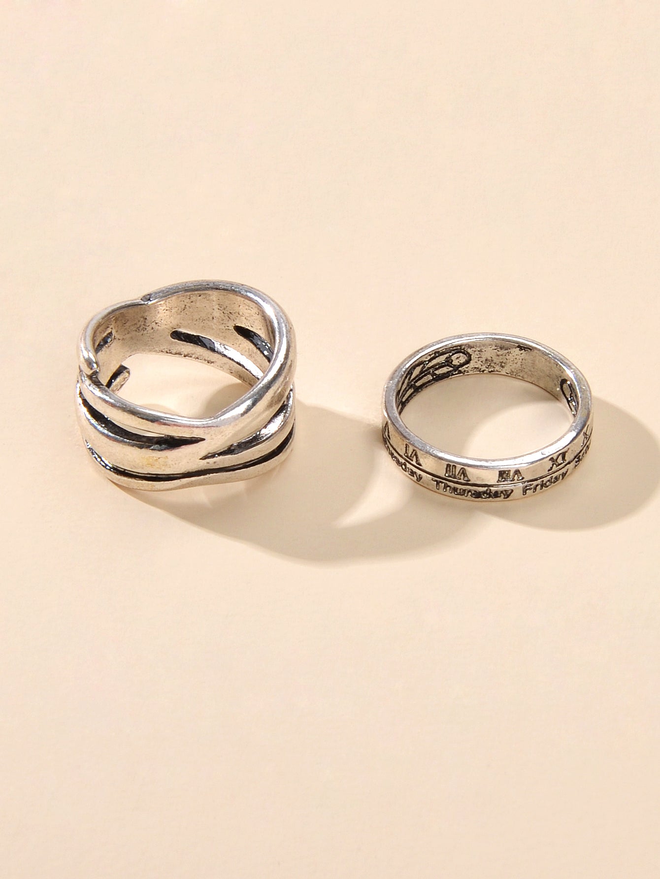 Oxidized Intricate 2 pcs Tribal Ethnic Antique StackableFinger Knuckle Rings set-2