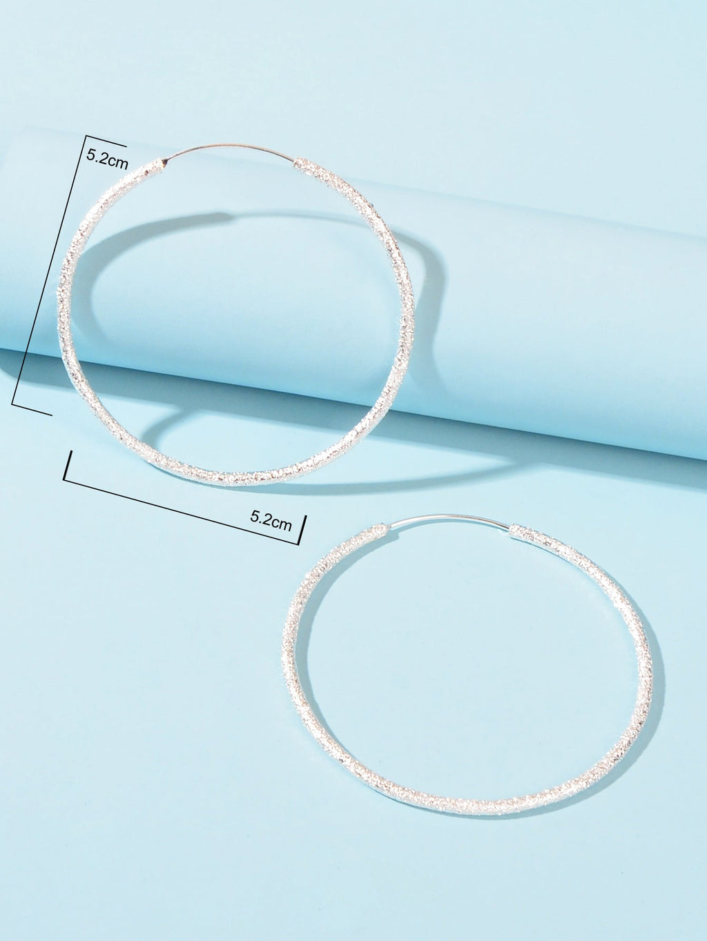 Silver Big Large Circle Huggie Hoop Earrings Women Bff Birthday Minimalist Gifts-2