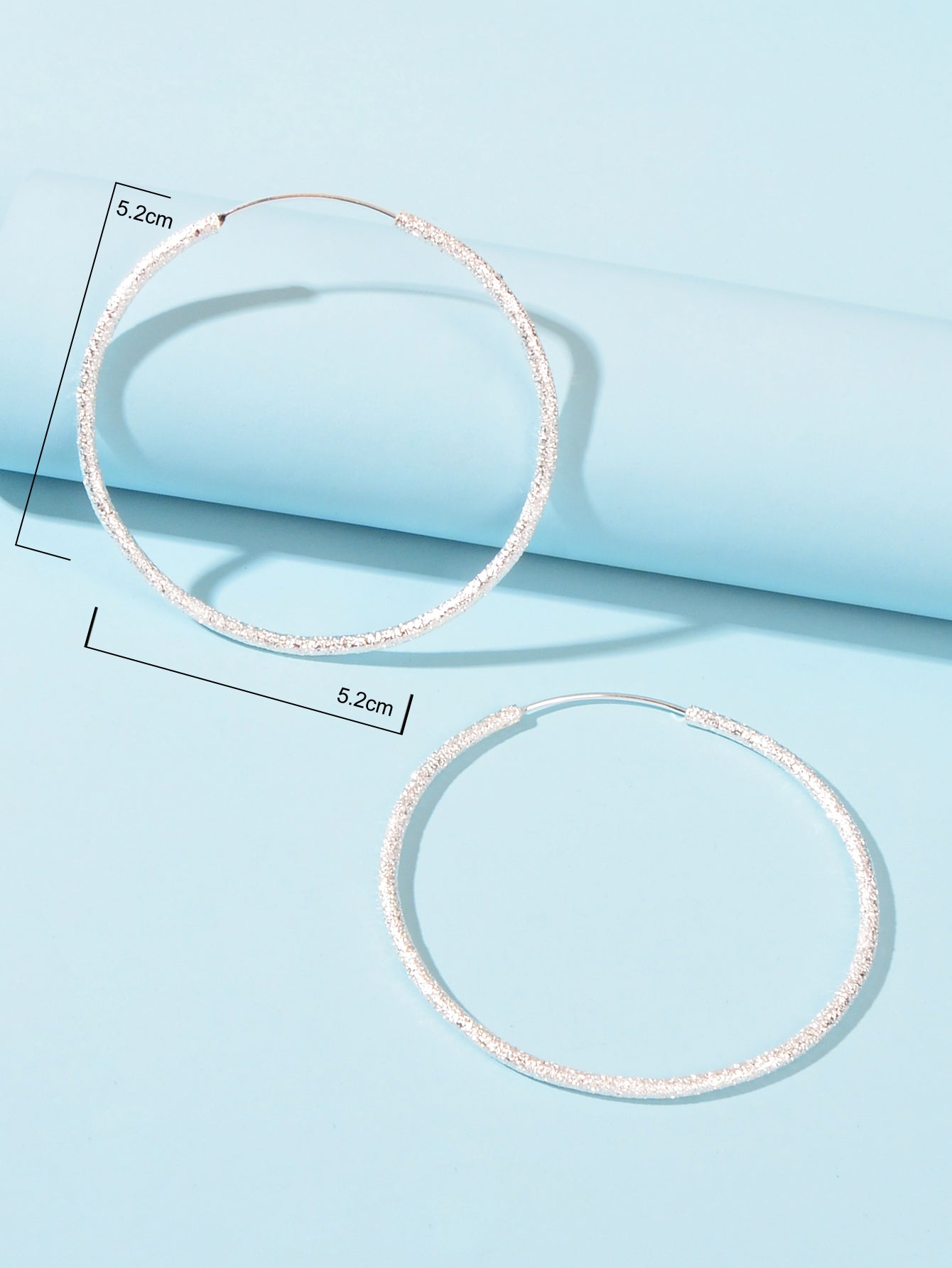 Silver Big Large Circle Huggie Hoop Earrings Women Bff Birthday Minimalist Gifts-2