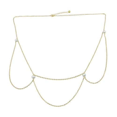 AU Local Multilayer Body Belly Jewellery Adjustable Waist Chain Pearl Body Chain-1