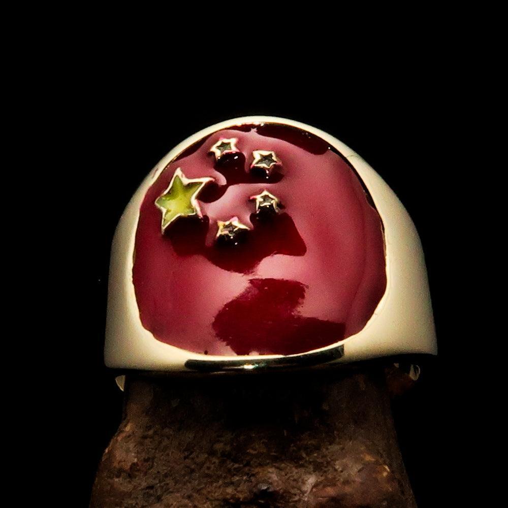 Perfectly crafted Men's National Flag Ring China - solid Brass