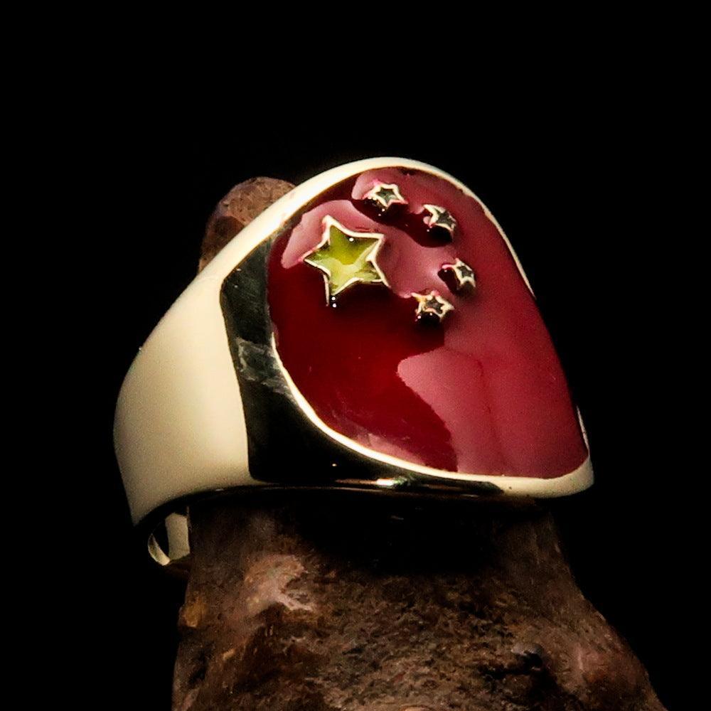 Perfectly crafted Men's National Flag Ring China - solid Brass