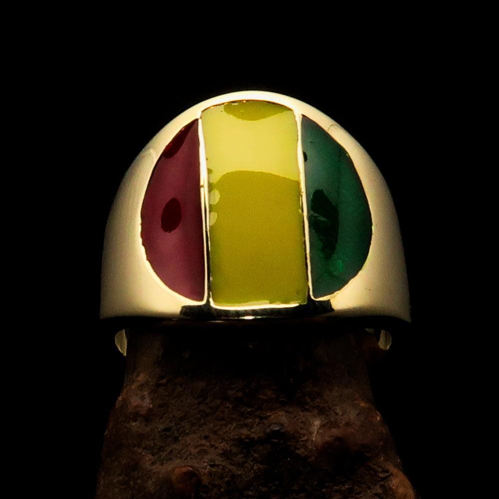 Perfectly crafted Men's National Flag Ring Guinea - solid Brass