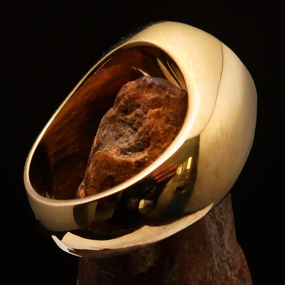 Nicely crafted domed Men's Number Ring Green 8 Eight- Solid Brass-4