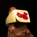 Excellent crafted Men's Chinese Flag Ring China - Solid Brass-0