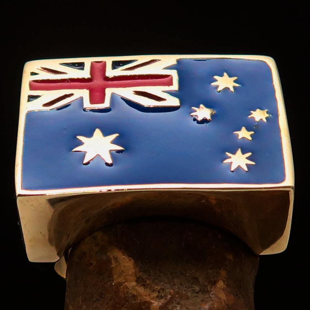 Perfectly crafted Men's Ring Flag of Australia - Solid Brass
