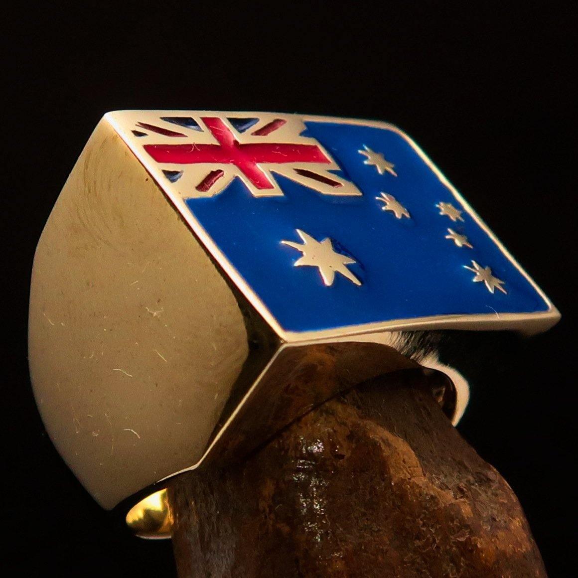 Perfectly crafted Men's Ring Flag of Australia - Solid Brass