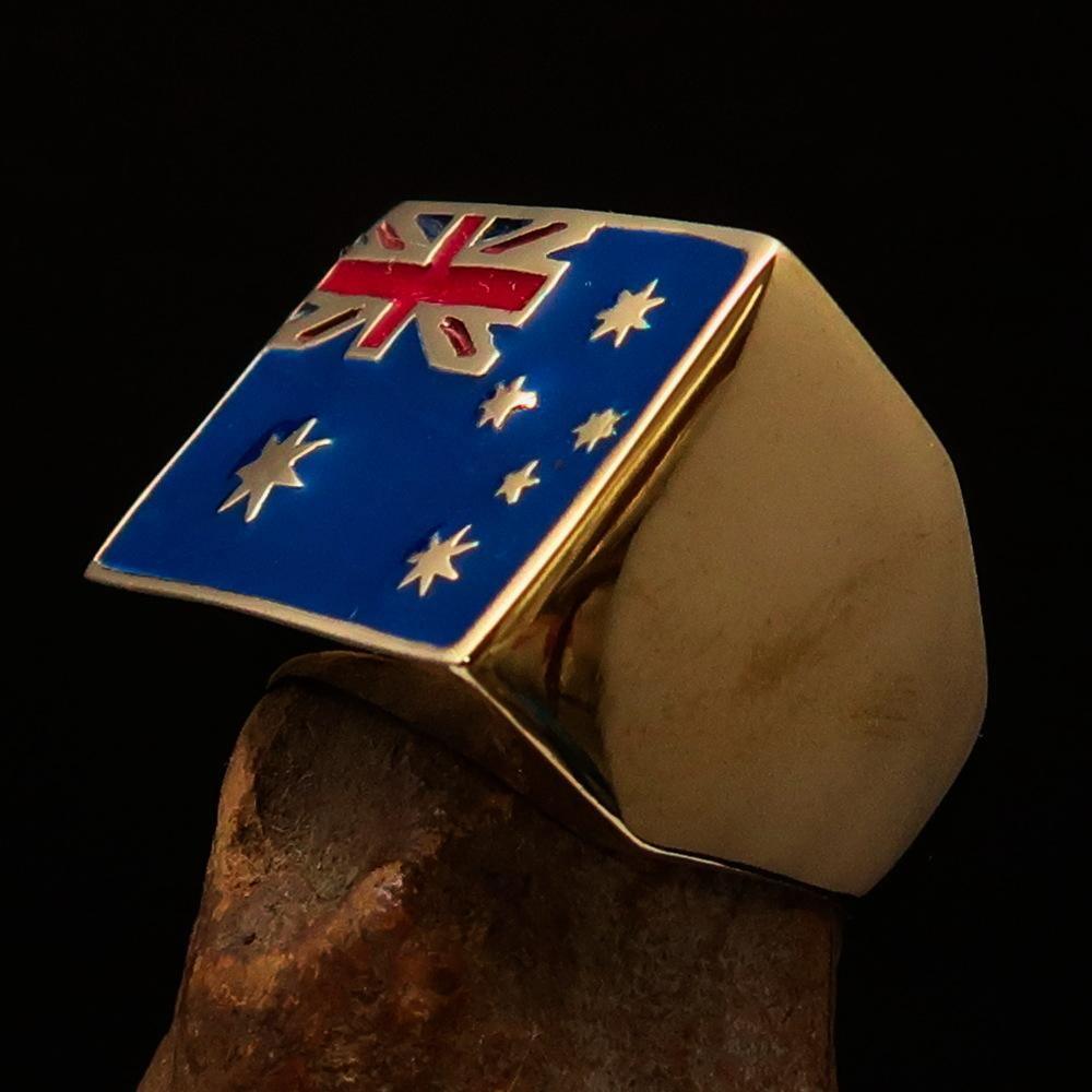 Perfectly crafted Men's Ring Flag of Australia - Solid Brass