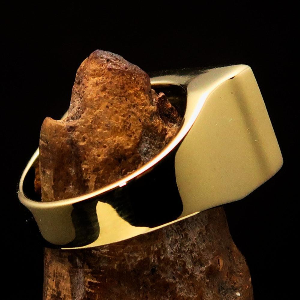 Excellent crafted rectangle shaped Men's German Flag Ring - solid Brass-2