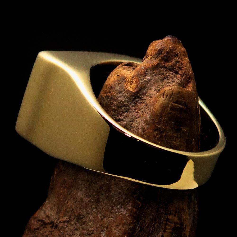 Excellent crafted rectangle shaped Men's German Flag Ring - solid Brass-3