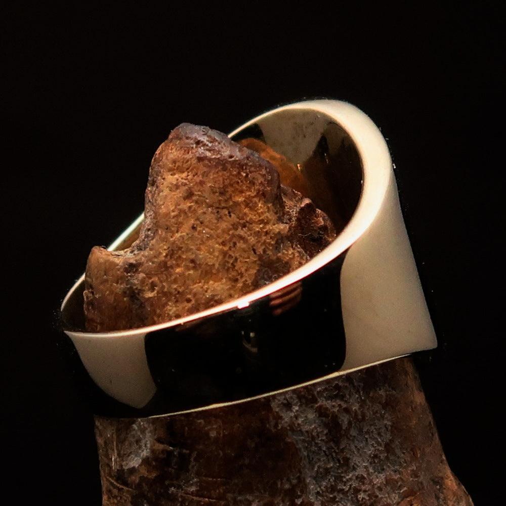 Nicely crafted Men's Claddagh Pinky Ring green winged heart Star Moon - solid Brass-2