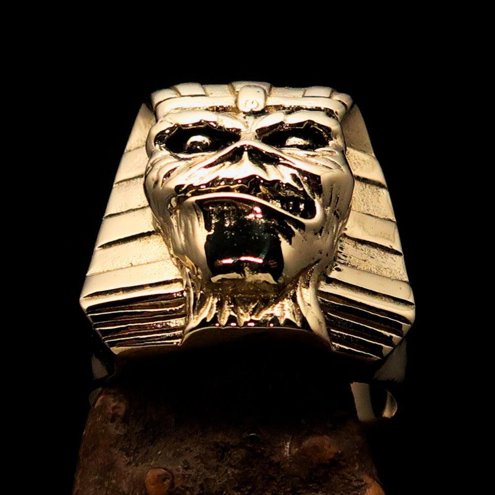 Excellent crafted Men's Egyptian Pharaoh Sphinx Mummy Ring - solid Brass