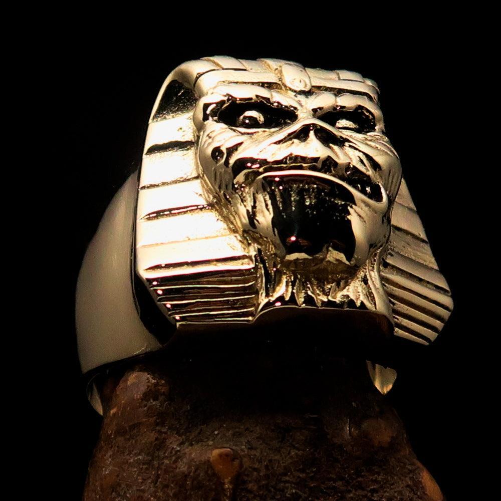 Excellent crafted Men's Egyptian Pharaoh Sphinx Mummy Ring - solid Brass