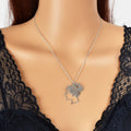 Designer Stylish Silver Thin Slice Hollow Beautiful Lady Pendant Dainty Necklace-0