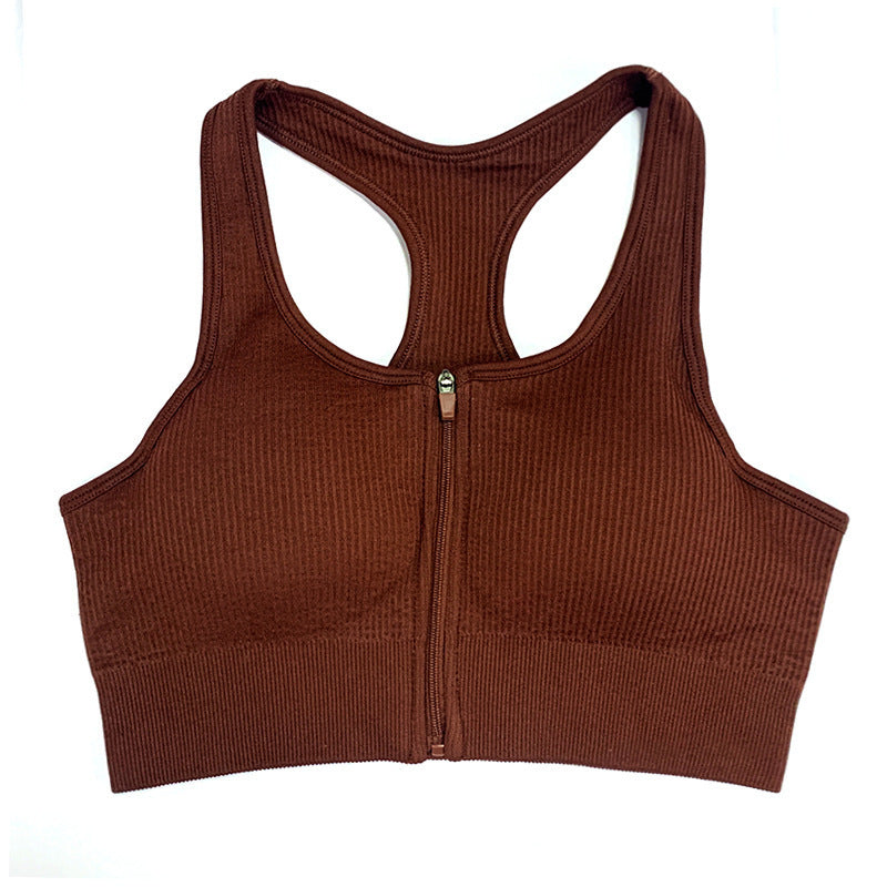 Cross-Border Hot-Selling Feminine Butt-Lifting Threaded Three-Dimensional Zipper Suit Shorts Bra Short-Sleeved Trousers Yoga Sportswear
