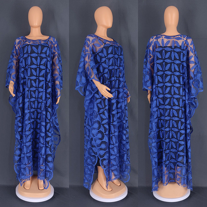 Cross-border Europe and the United States large size Africa hot water soluble lace loose long burqa AliExpress Amazon dress 8806