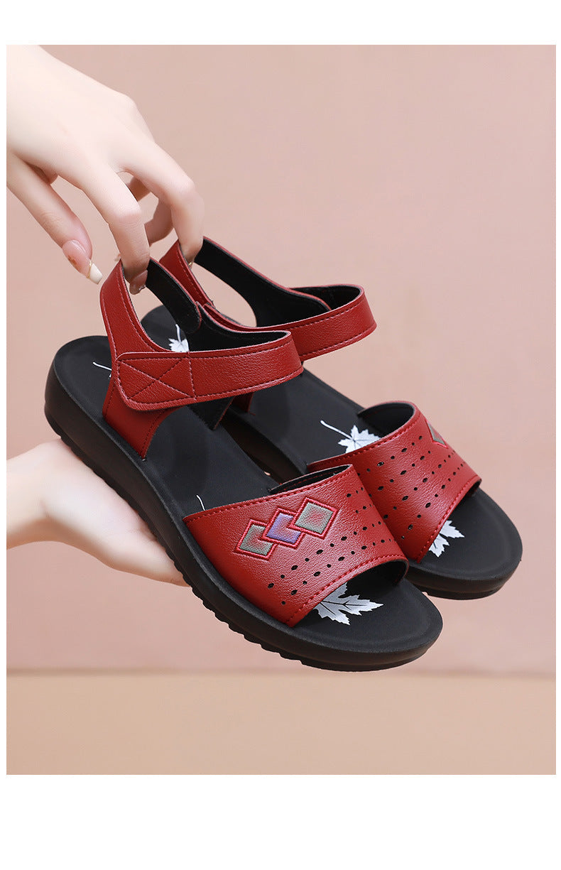 2026 New Style Mom Sandals, Summer Soft-Soled Comfortable Shoes for Middle-Aged Women, Flat Non-Slip Shoes for Elderly Women and Grandmothers