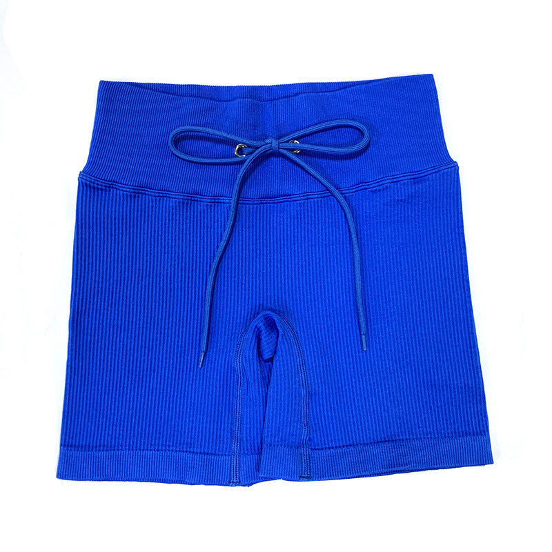 Cross-Border Hot-Selling Feminine Butt-Lifting Threaded Three-Dimensional Zipper Suit Shorts Bra Short-Sleeved Trousers Yoga Sportswear