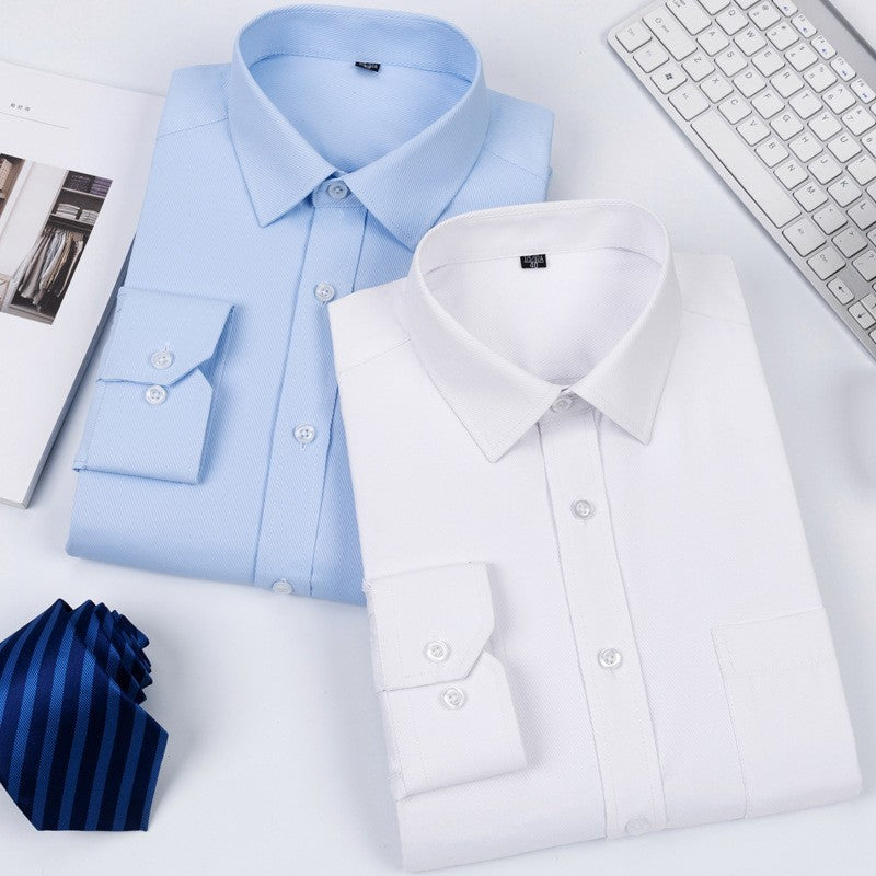 White Shirt for Men, Long-Sleeved, Professional, Spring and Autumn, Business Casual, Formal Wear, Short-Sleeved, Trendy, Men's Tie, Custom, Simple, Casual