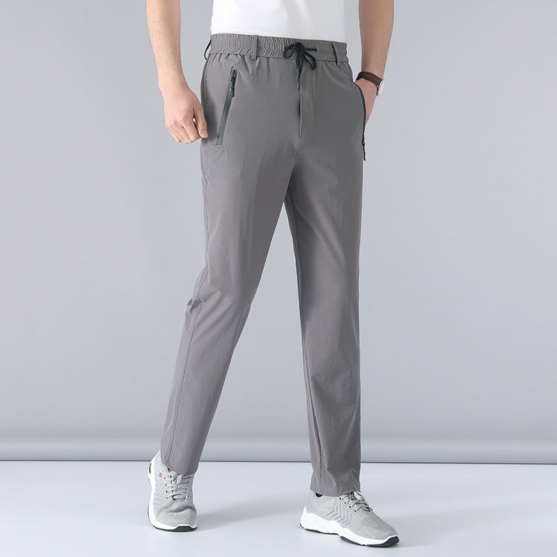 Elastic Quick-drying Pants Men's Summer Men's Dad Loose Straight Men's Pants Middle-aged and Elderly Casual Sports Pants Men's Summer