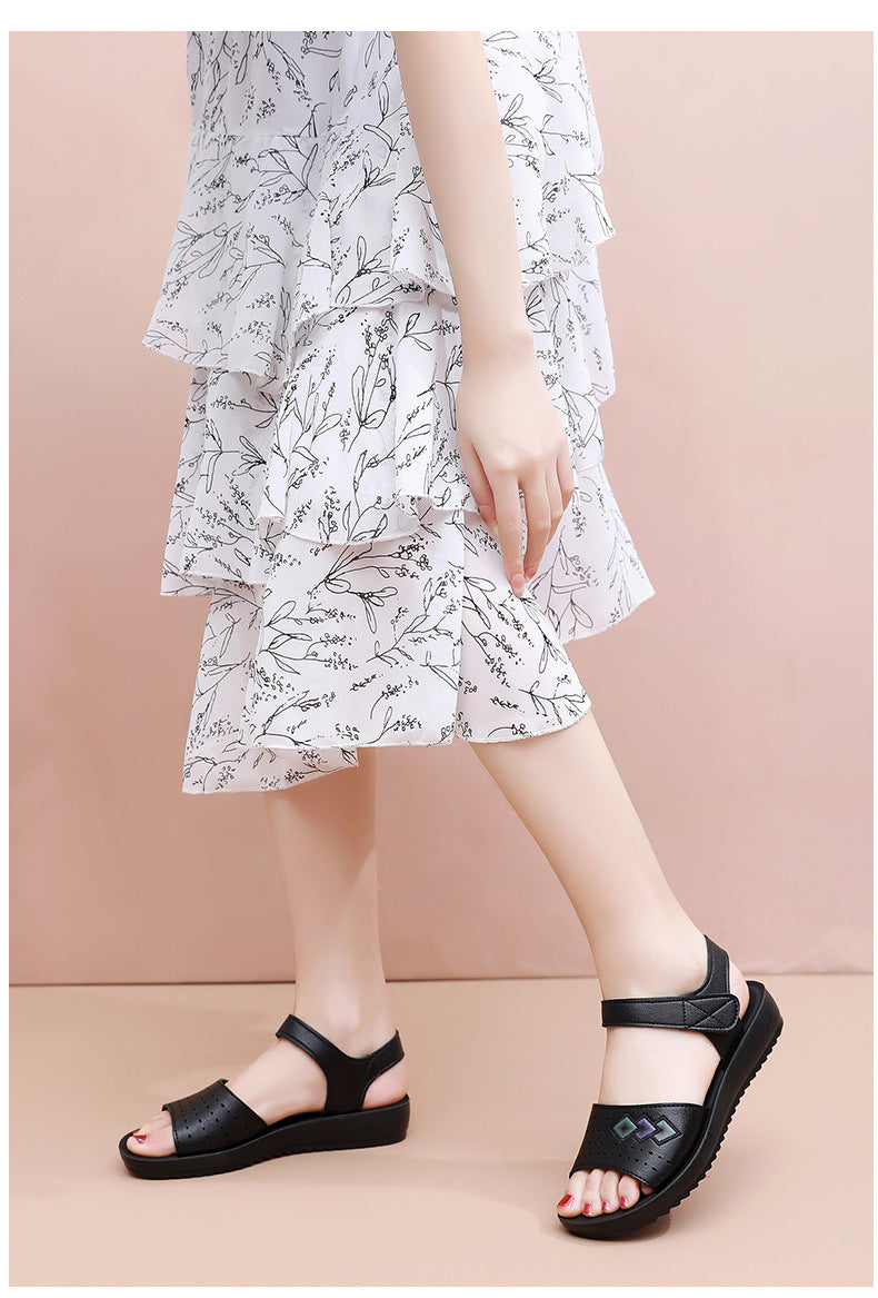 2026 New Style Mom Sandals, Summer Soft-Soled Comfortable Shoes for Middle-Aged Women, Flat Non-Slip Shoes for Elderly Women and Grandmothers
