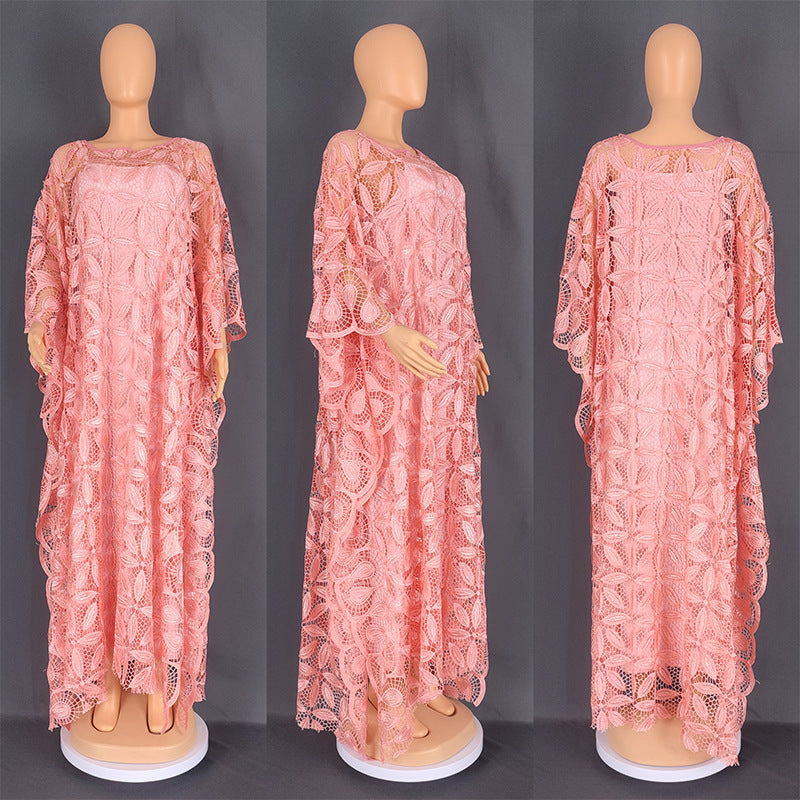 Cross-border Europe and the United States large size Africa hot water soluble lace loose long burqa AliExpress Amazon dress 8806