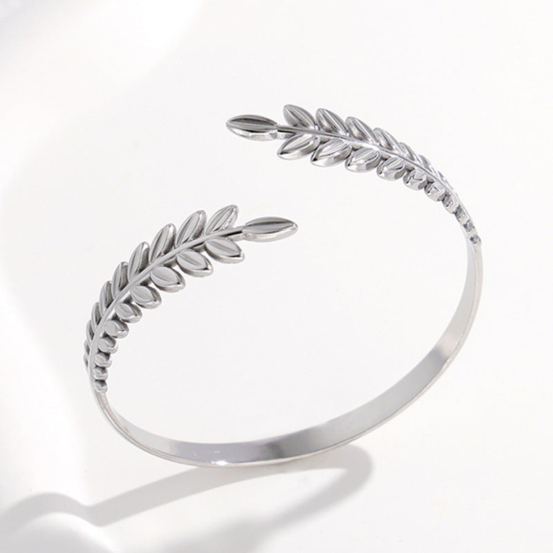 Cross-border European and American titanium steel bracelet non-fading adjustable stainless steel bracelet female exaggerated high-grade open bracelet