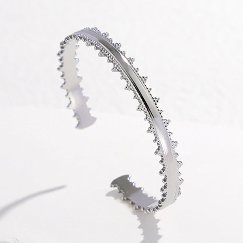 Cross-border European and American titanium steel bracelet non-fading adjustable stainless steel bracelet female exaggerated high-grade open bracelet