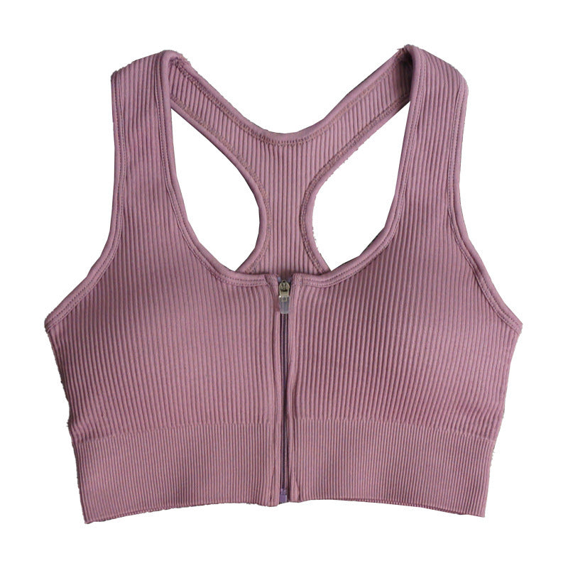Cross-Border Hot-Selling Feminine Butt-Lifting Threaded Three-Dimensional Zipper Suit Shorts Bra Short-Sleeved Trousers Yoga Sportswear