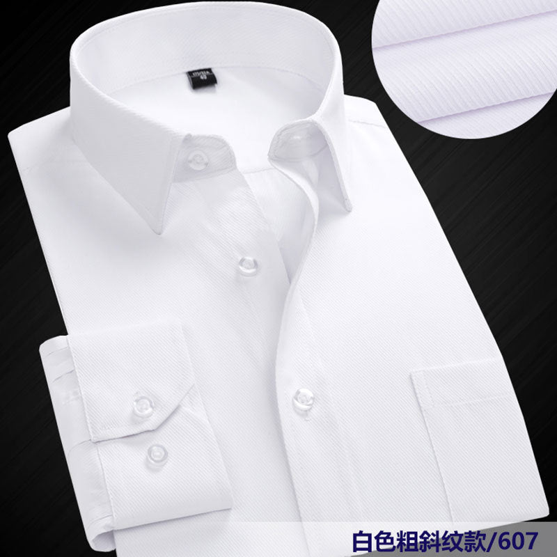 White Shirt for Men, Long-Sleeved, Professional, Spring and Autumn, Business Casual, Formal Wear, Short-Sleeved, Trendy, Men's Tie, Custom, Simple, Casual