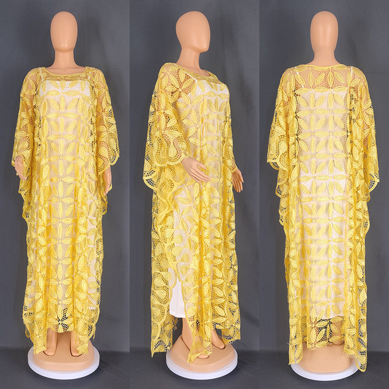 Cross-border Europe and the United States large size Africa hot water soluble lace loose long burqa AliExpress Amazon dress 8806