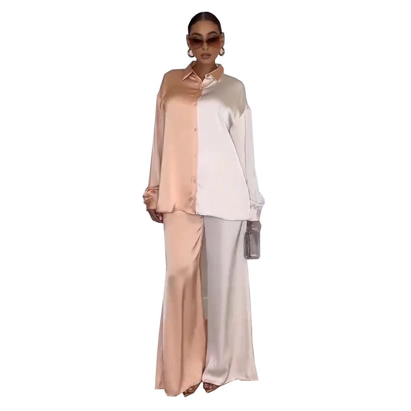 African Cross-Border Supply 2023 New Printed Two-Color Tops and Pants Casual Suits Basic Women's Clothing Clearance