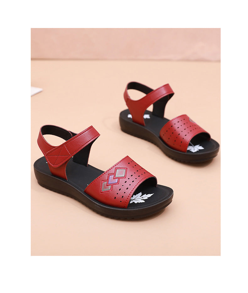 2026 New Style Mom Sandals, Summer Soft-Soled Comfortable Shoes for Middle-Aged Women, Flat Non-Slip Shoes for Elderly Women and Grandmothers
