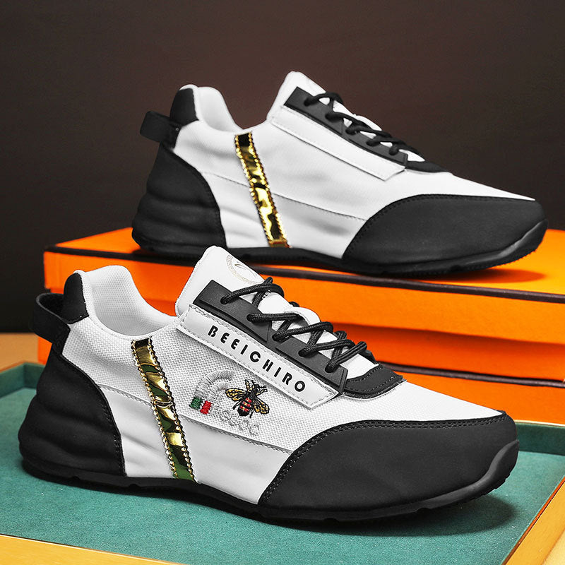 Men's Shoes, Autumn and Winter Fashion, New Style, Height-Increasing Thick-Soled Printed Casual Shoes, Comfortable and Versatile, Trendy Summer Style, Closed-Soled Shoes