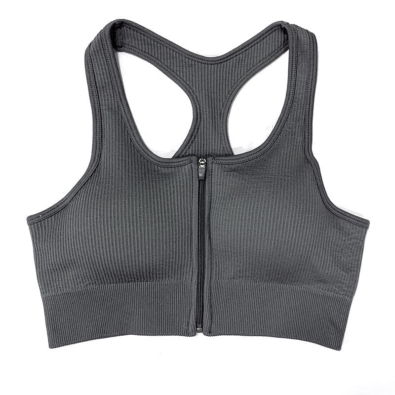Cross-Border Hot-Selling Feminine Butt-Lifting Threaded Three-Dimensional Zipper Suit Shorts Bra Short-Sleeved Trousers Yoga Sportswear