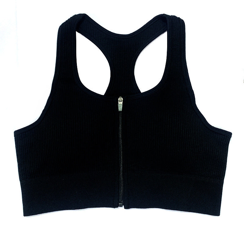 Cross-Border Hot-Selling Feminine Butt-Lifting Threaded Three-Dimensional Zipper Suit Shorts Bra Short-Sleeved Trousers Yoga Sportswear