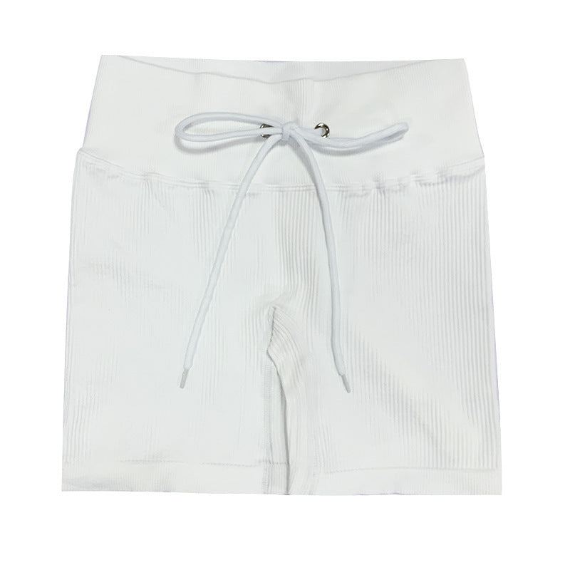Cross-Border Hot-Selling Feminine Butt-Lifting Threaded Three-Dimensional Zipper Suit Shorts Bra Short-Sleeved Trousers Yoga Sportswear