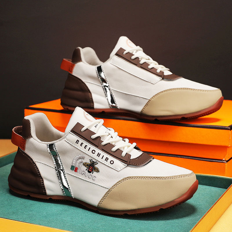 Men's Shoes, Autumn and Winter Fashion, New Style, Height-Increasing Thick-Soled Printed Casual Shoes, Comfortable and Versatile, Trendy Summer Style, Closed-Soled Shoes