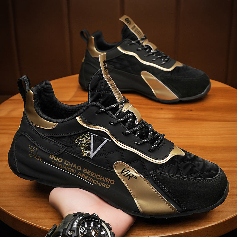 Men's Shoes, Autumn and Winter Fashion, New Style, Height-Increasing Thick-Soled Printed Casual Shoes, Comfortable and Versatile, Trendy Summer Style, Closed-Soled Shoes