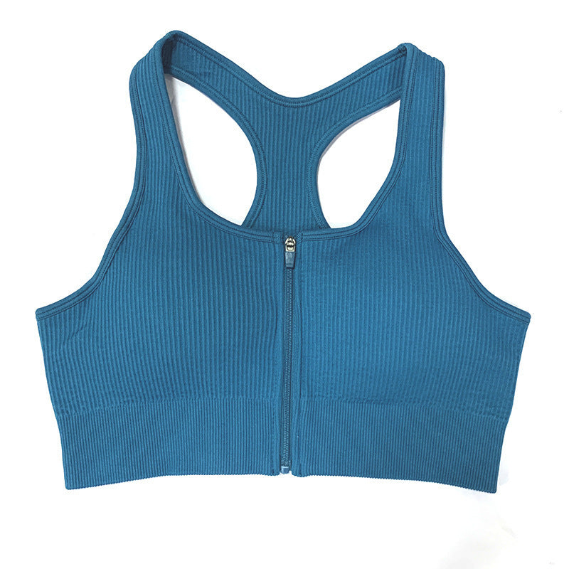 Cross-Border Hot-Selling Feminine Butt-Lifting Threaded Three-Dimensional Zipper Suit Shorts Bra Short-Sleeved Trousers Yoga Sportswear