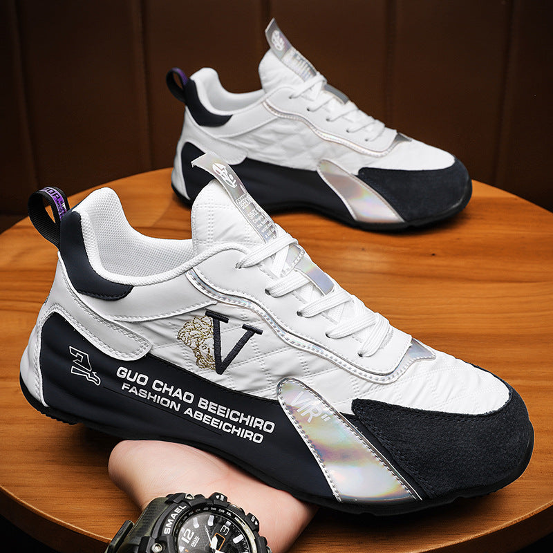 Men's Shoes, Autumn and Winter Fashion, New Style, Height-Increasing Thick-Soled Printed Casual Shoes, Comfortable and Versatile, Trendy Summer Style, Closed-Soled Shoes