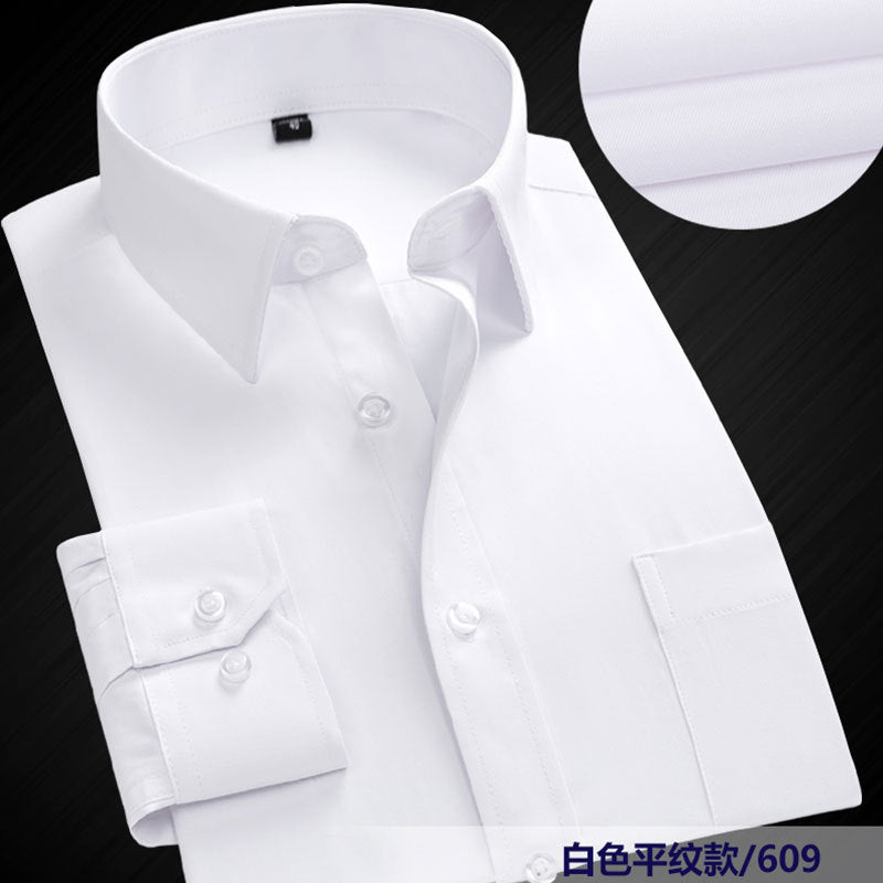 White Shirt for Men, Long-Sleeved, Professional, Spring and Autumn, Business Casual, Formal Wear, Short-Sleeved, Trendy, Men's Tie, Custom, Simple, Casual