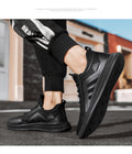 Fashion Men's Casual Trendy All-match Lightweight Casual Sneakers Men's Shoes Outdoor Running Shoes Breathable Leather Shoes