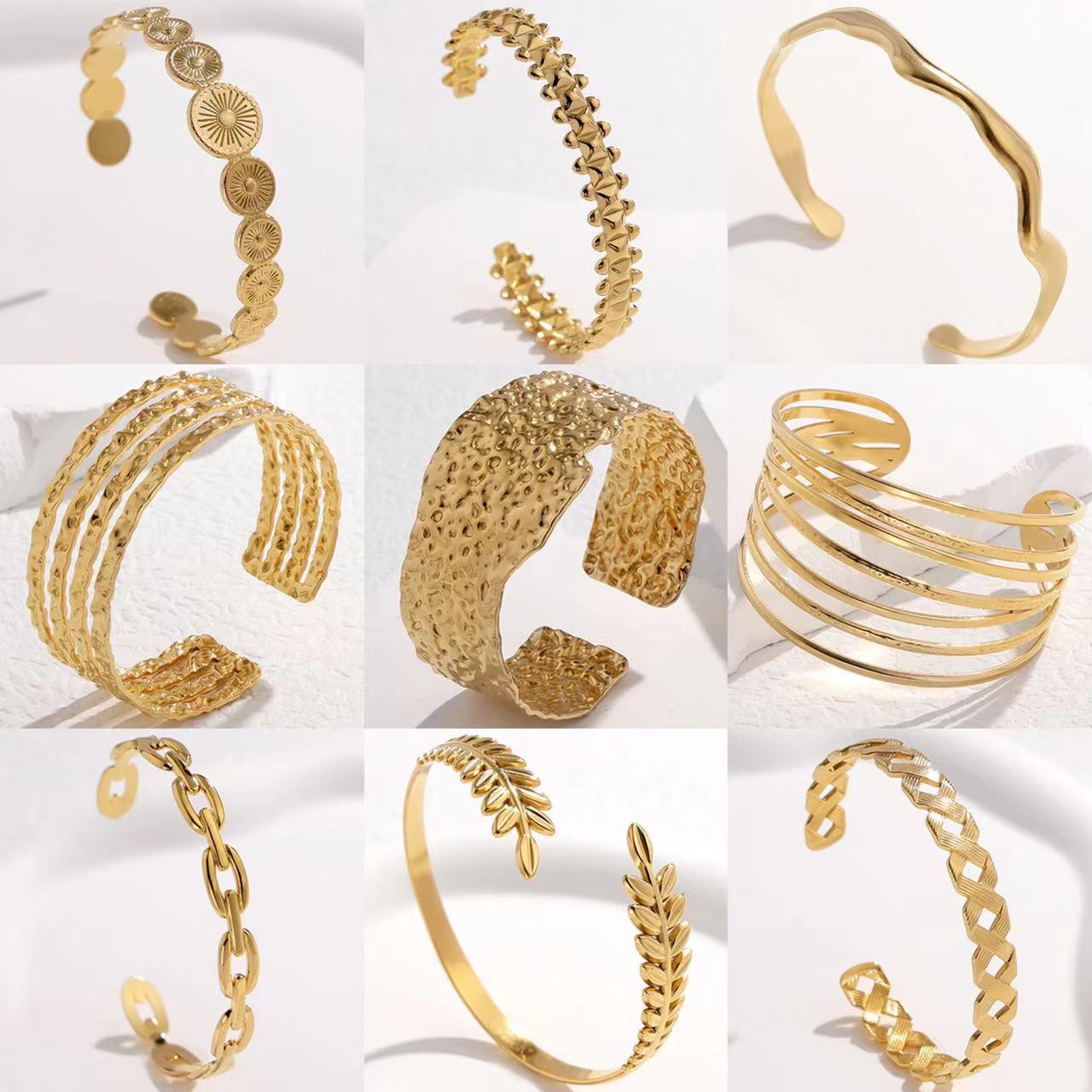 Cross-border European and American titanium steel bracelet non-fading adjustable stainless steel bracelet female exaggerated high-grade open bracelet
