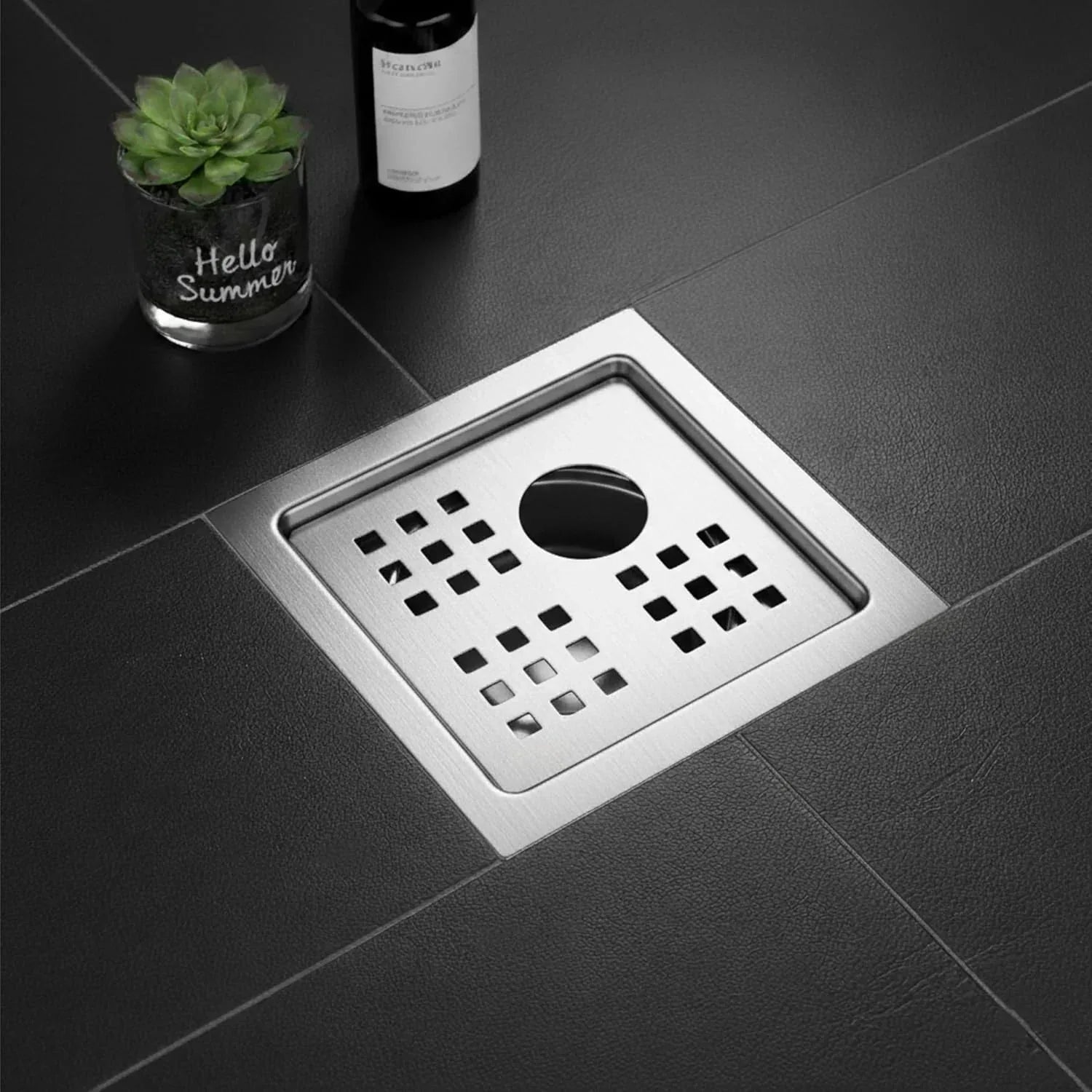 Pearl Floor Drain (5 x 5 Inches) Premium Stainlees Steel With Hole-0