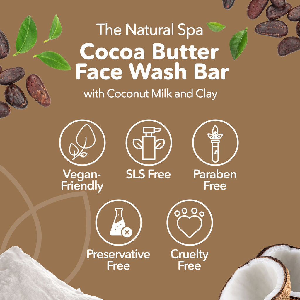Cocoa Butter Face Wash Bar | Fragrance-Free Natural Facial Cleanser | Vegan, Plastic-Free Skincare for Sensitive Skin-4